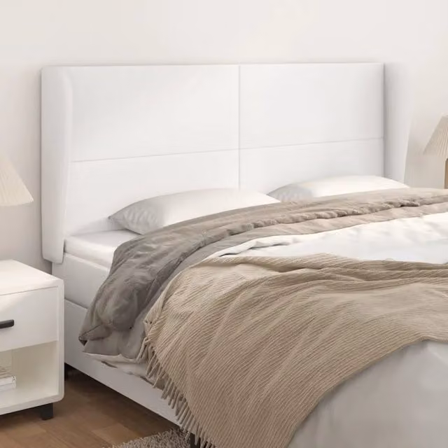 Testiera con Orecchie Design Mania in Similpelle Bianca L: 183 cm, P: 23 cm, H: 118/128 cm – 1