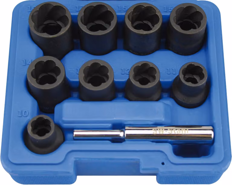 Set di punte a spirale da 1/2", da 10 a 19 mm, composto da 10 pezzi, in acciaio cromo-molibdeno