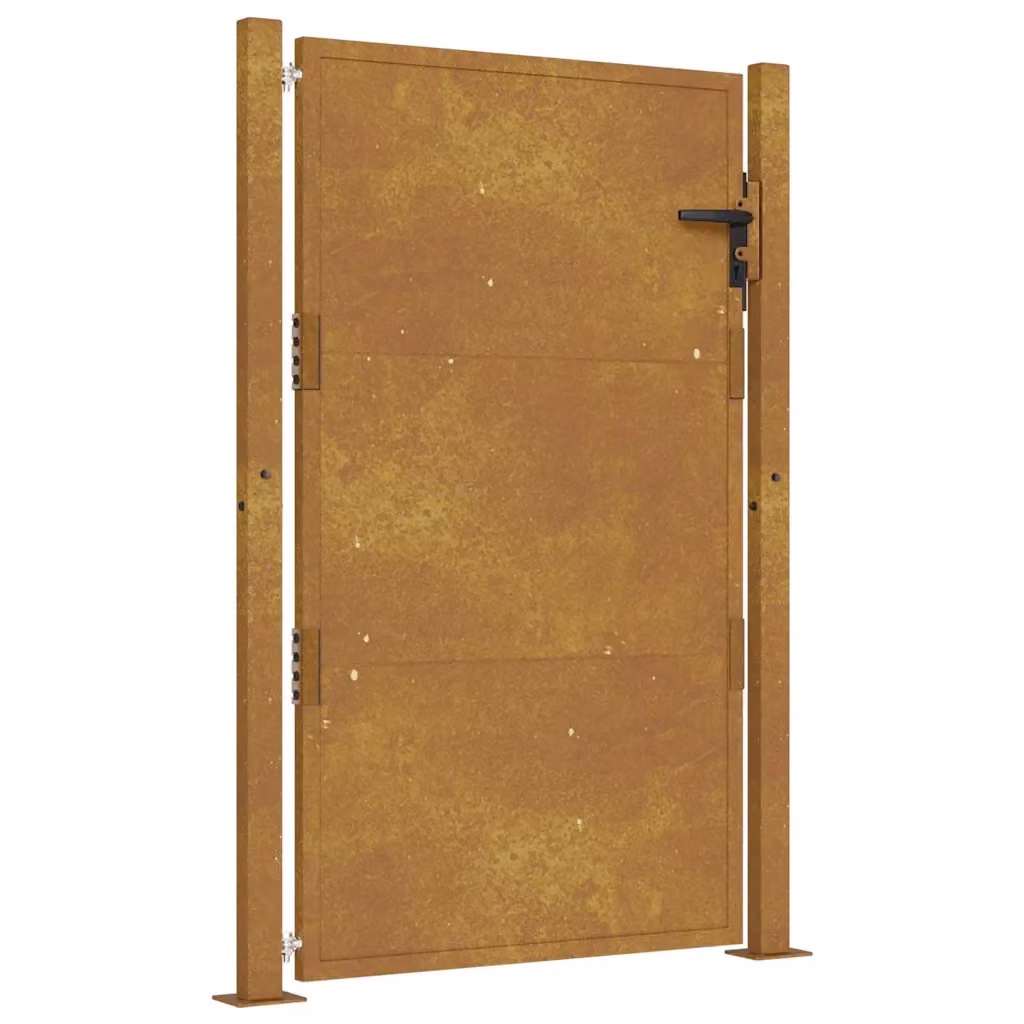Cancello singolo da giardino vidaXL in acciaio color marrone L: 110 cm, H: 125 cm – 2