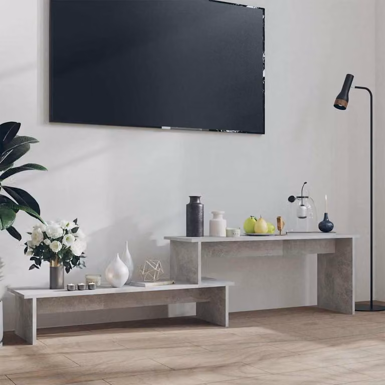Mobile Porta TV vidaXL in stile industriale, Grigio, L 180 x P 30 x H 43 cm, in Legno e MDF