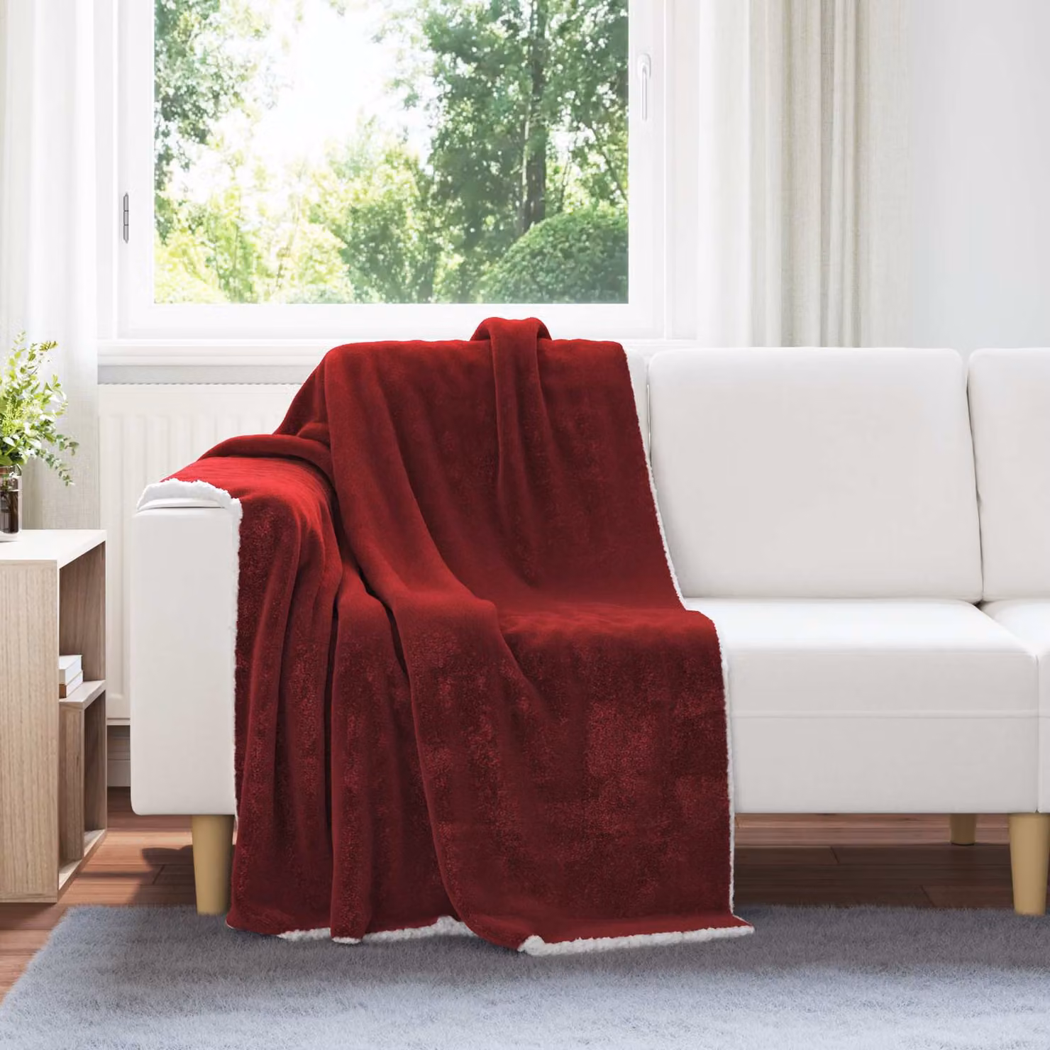 Coperta in pile morbida vidaXL Rossa L 130 cm x P 150 cm