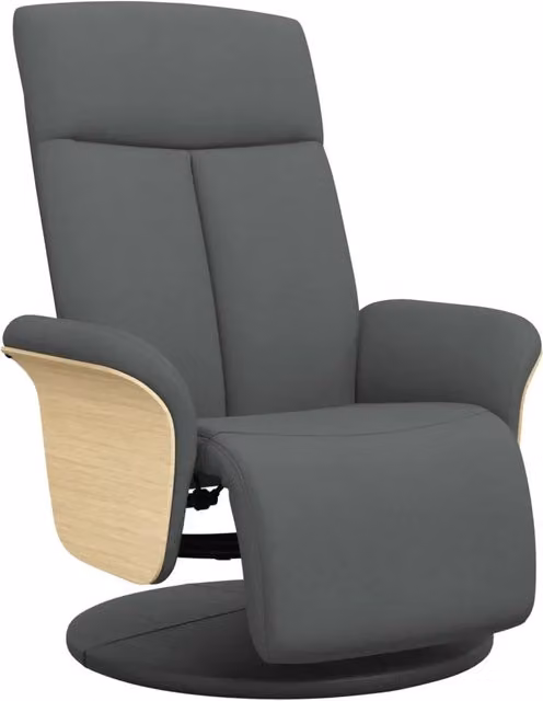 Poltrona | Sedia Relax Reclinabile con Poggiapiedi Grigio Scuro in Tessuto