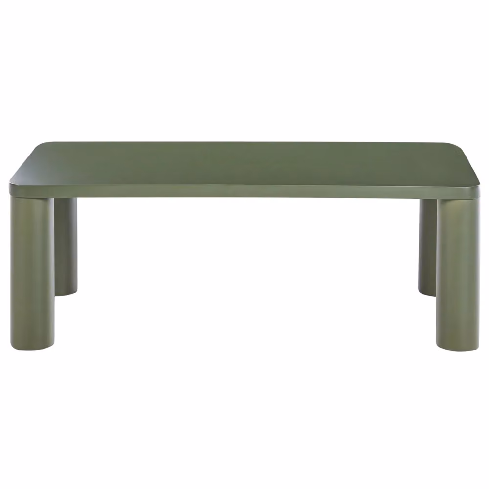 Tavolino rettangolare moderno BELIANI verde con piano in MDF e angoli arrotondati L: 120 cm, P: 60 cm, H: 40 cm – 2