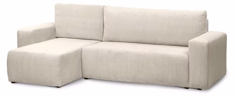 Divano a tre posti con funzione letto, modello Kingi, colore avorio