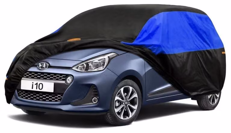 Copertura impermeabile e traspirante per auto, compatibile con Hyundai i10 (2012-2024), disponibile nei colori nero e blu