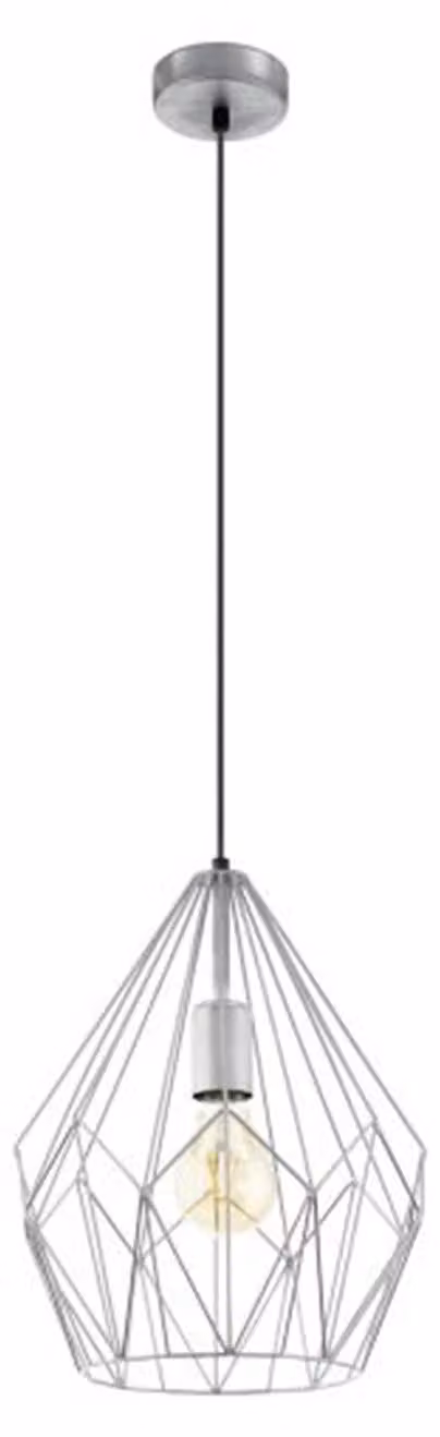 Sospensione Rustica-Country Cartlton Acciaio Argento 1 Luce E27