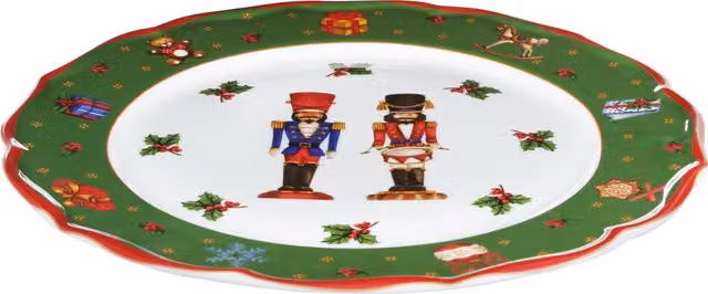 Sottopiatto natalizio KASANOVA con decorazione soldatini verde, Diametro: 32,5 cm – 1