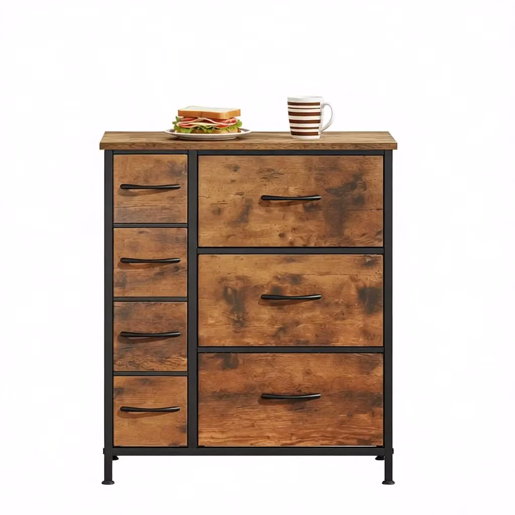 Cassettiera salvaspazio Chicfurn con 7 cassetti in tessuto e piano d'appoggio per camera da letto o ingresso L: 63.5 cm, P: 30 cm, H: 73 cm – 2