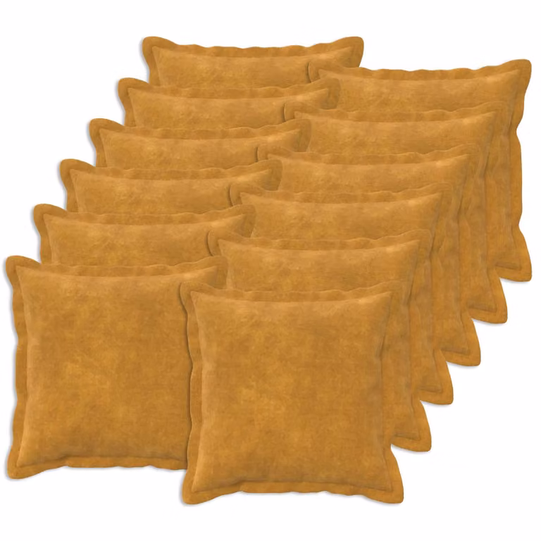 Set di 12 federe vidaXL HOUTEN Giallo in microfibra fleece, L 45 x P 45 cm