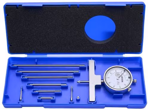 Calibro di profondità micrometrico VEVOR blu con 4 incudini per misurazione di precisione delle scanalature, intervallo 0-558,8 mm
