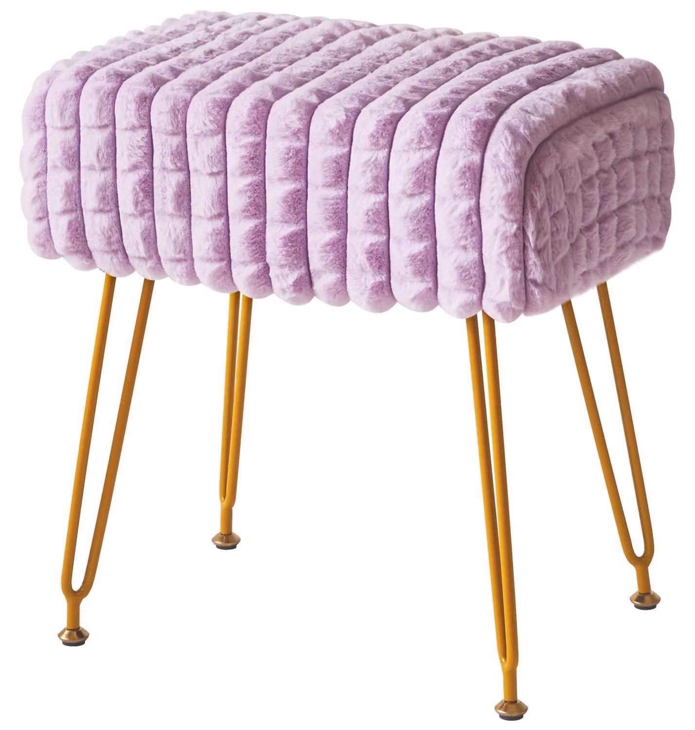 Solidchoice - Poggiapiedi in velluto con gambe in acciaio dorato