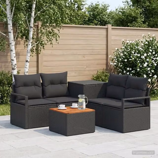 Set di divani 6 pz Nero 55 x 55 x 37 cm 3447235