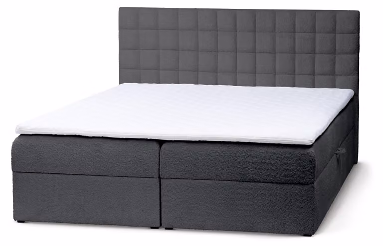 Letto con rete a molle Laky, colore antracite, dimensioni 180 x 200 cm