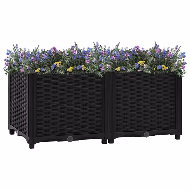 Letto rialzato vidaXL in plastica WPC nero L: 80 cm, P: 40 cm, H: 38 cm