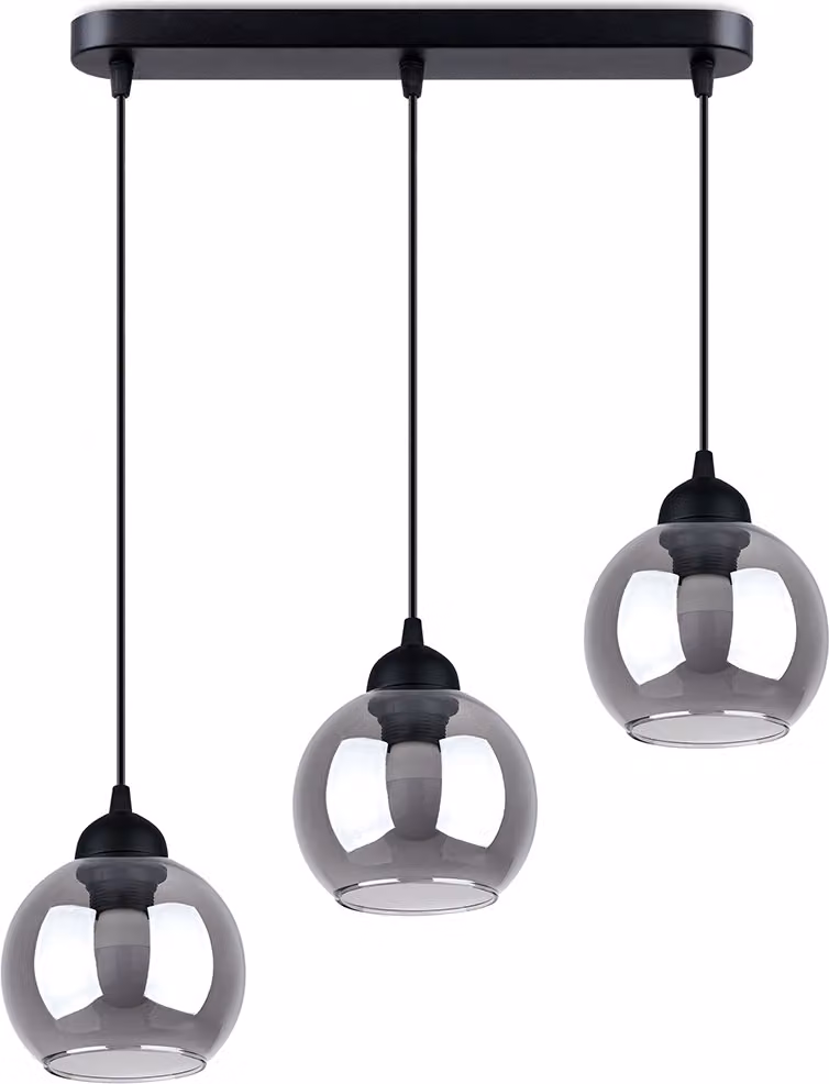 Lampada a sospensione ALINO 3 nero 3xE27 15W acciaio 117x15x45cm Sollux Lighting
