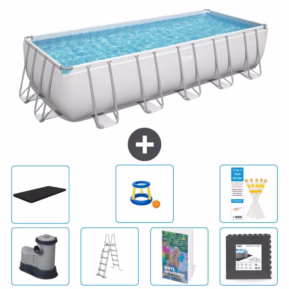 Bestway Power Steel, piscina rettangolare - 640x274x132 cm - composta da 6 parti, modello S525