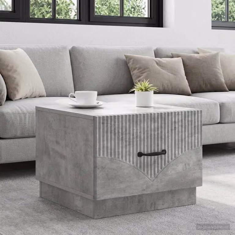 vidaXL Tavolino da salotto moderno in MDF Grigio opaco L: 49 cm, P: 50 cm, H: 37 cm