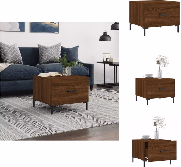 vidaXL Tavolino da caffè marrone look rovere 50x50x40 cm materiale a base di legno - Tavolini da caffè