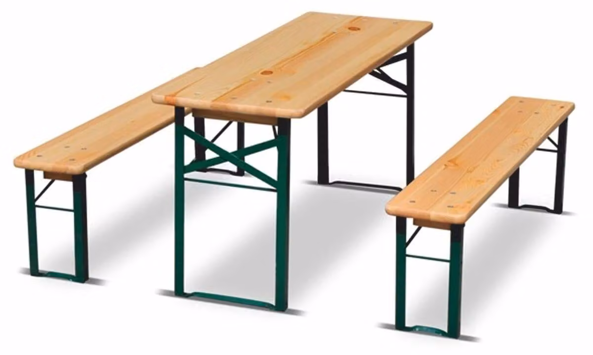 Set da giardino Casa Padrino colori naturali / verde 220 cm - Mobili da giardino Birra