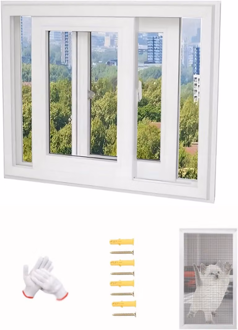 Finestre scorrevoli orizzontali per cantine, dimensioni 50,8 x 58,4 cm, realizzate in vetro temperato, ideali come sostituzione per bagni, cucine o piccole strutture, ad alta efficienza energetica, finitura bianca