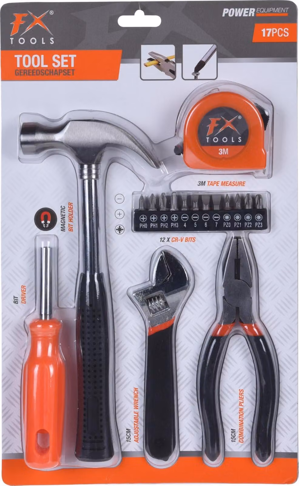 Set di utensili in acciaio inossidabile, 17 pezzi