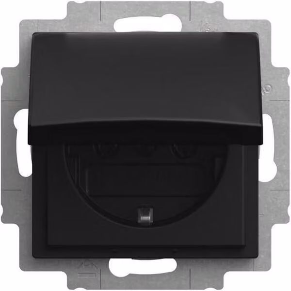 Busch-Jaeger 2CKA002018A1587, Schuko, 2P+PE, Viti, Europa, Da incasso, Nero