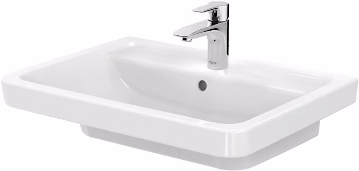 TOTO CF lavabo, 1 trou pour robinetterie, avec trop-plein, 654x483mm, Cefiontect, combinable avec CF demi-colonne, LW136Y, LW136Y