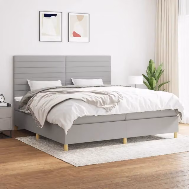 Letto Ibrido vidaXL con Materasso a Molle Insacchettate Grigio e Bianco L/P/H: 200 x 200 x 25 cm