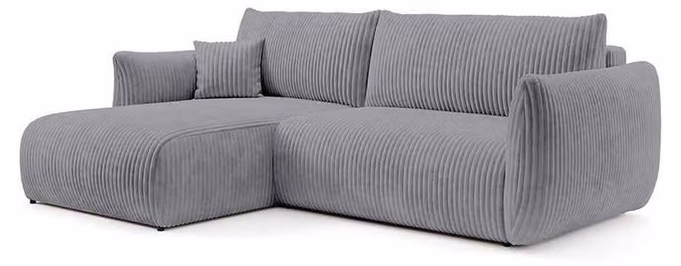 Divano angolare con funzione letto, modello Alloro, colore grigio