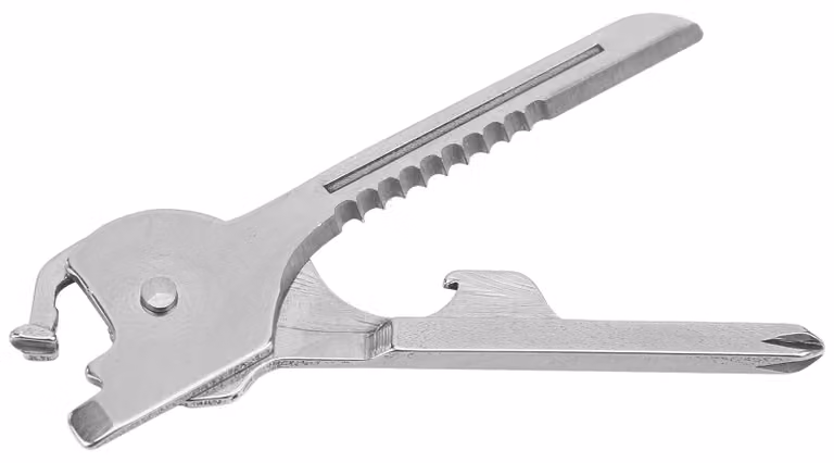 Set portachiavi multiuso 6 in 1, coltellino tascabile, cacciavite, apribottiglie, catena con lame