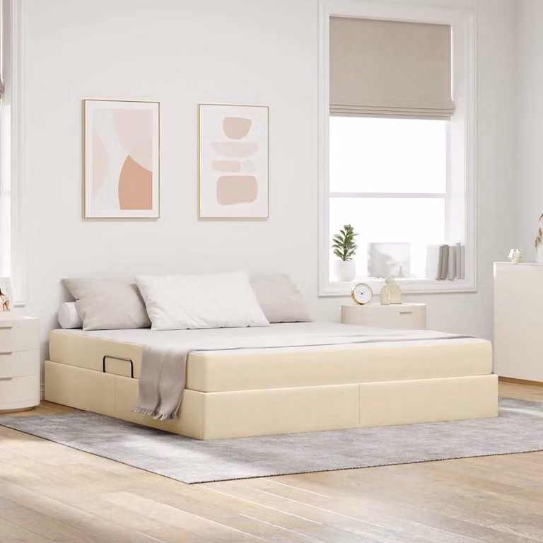 Letto con contenitore e materasso vidaXL beige L 180 x P 200 cm
