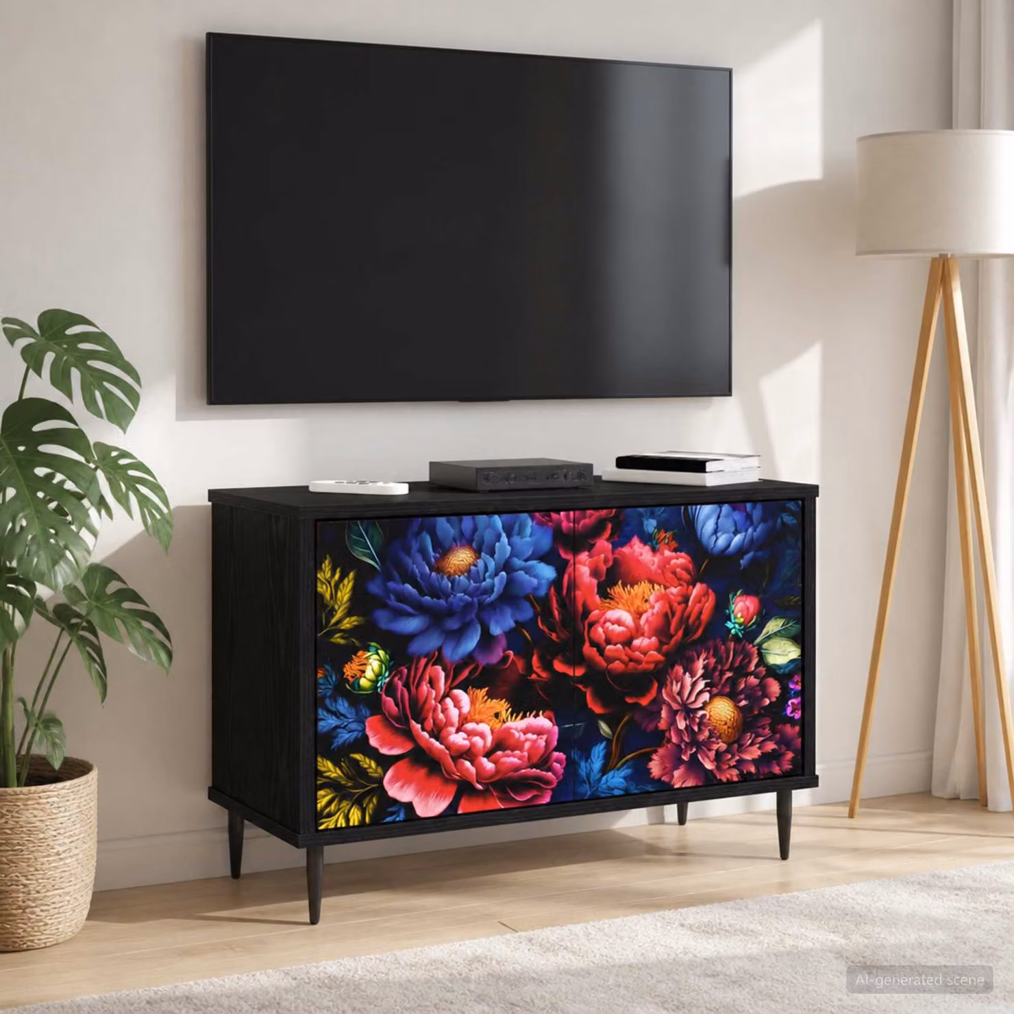 Mobile TV vidaXL KIEL moderno in Rovere Nero L: 69 cm, P: 33 cm, H: 50,5 cm