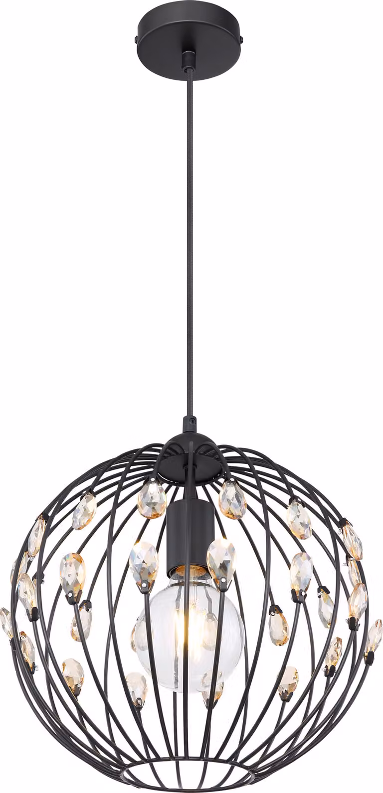 Globo Lighting lampada a sospensione in metallo nero opaco, 1x E27