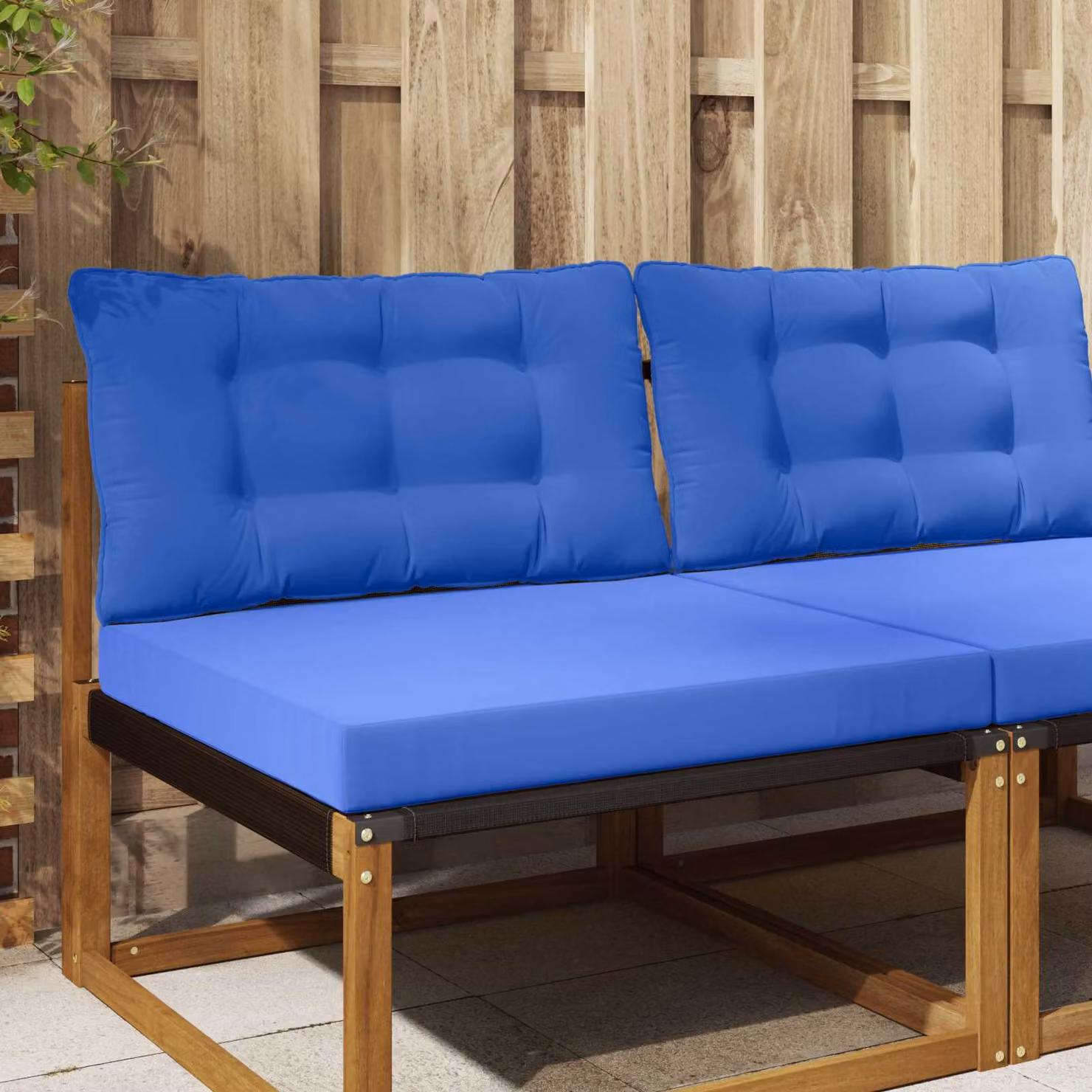vidaXL Cuscino per divano da esterno in poliestere Blu Reale L: 80 cm, P: 68,5 cm