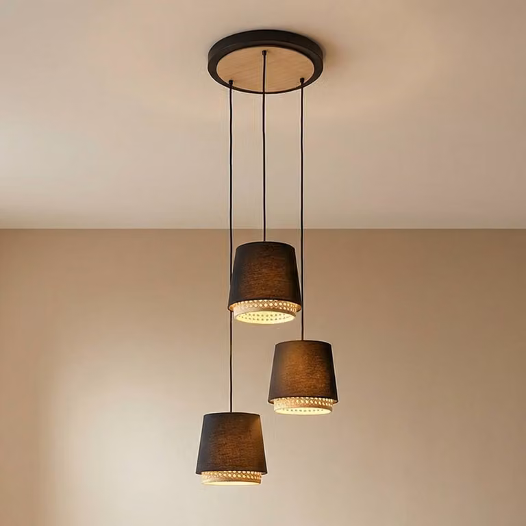 Lampada a sospensione Ananya Lindby, dimmerabile, Nero, Soggiorno / Sala da pranzo, Metallo, Campagna / Rustiche, Lampada a sospensione