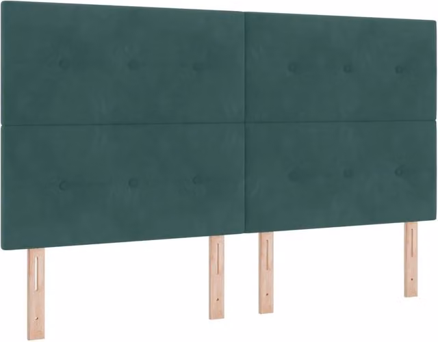 Testiera | Testata LED con strisce LED Verde 180 cm Velluto