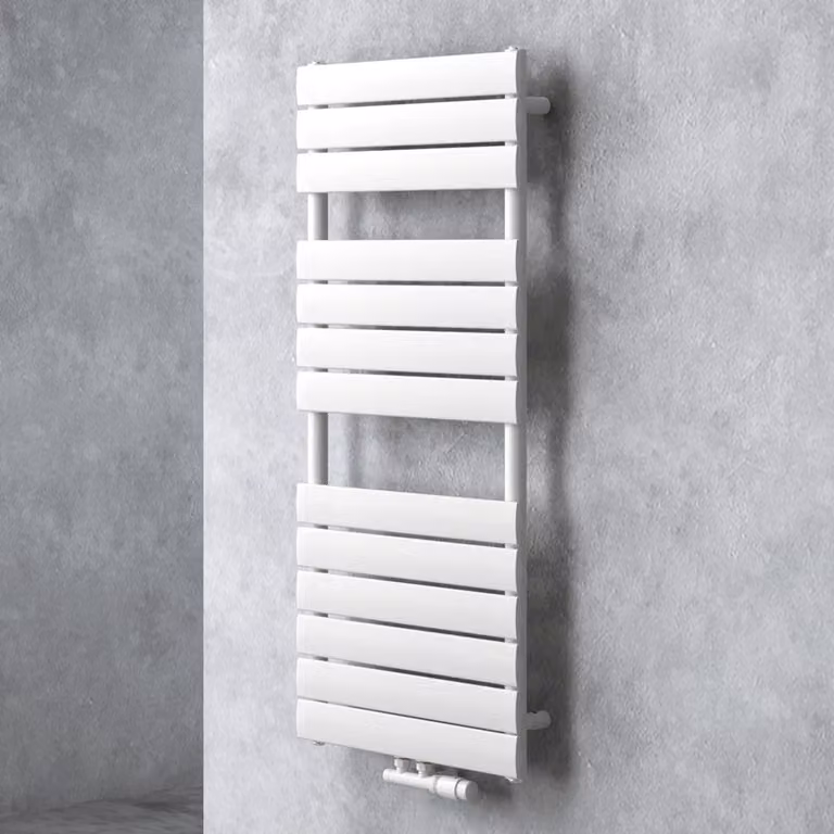 doporro Scaldasalviette 120x50cm, Radiatore Piatto Termoarredo da Bagno Riscaldamento da Acqua Calda Portasciugamani in Acciaio, Bianco