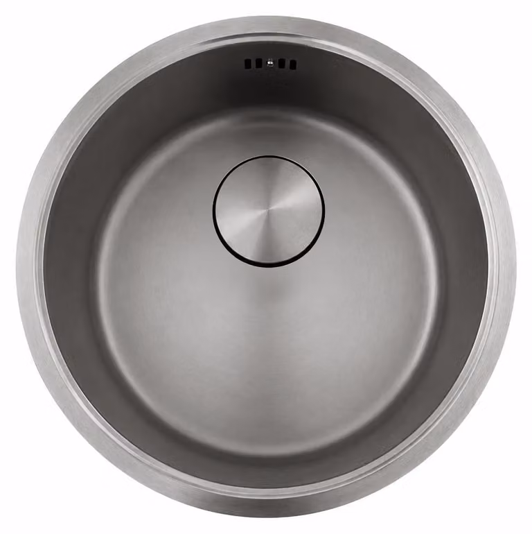 Lavello da cucina da 37 cm, finitura gun metal, da incasso, modello a vasca piatta e design Pure.Sink