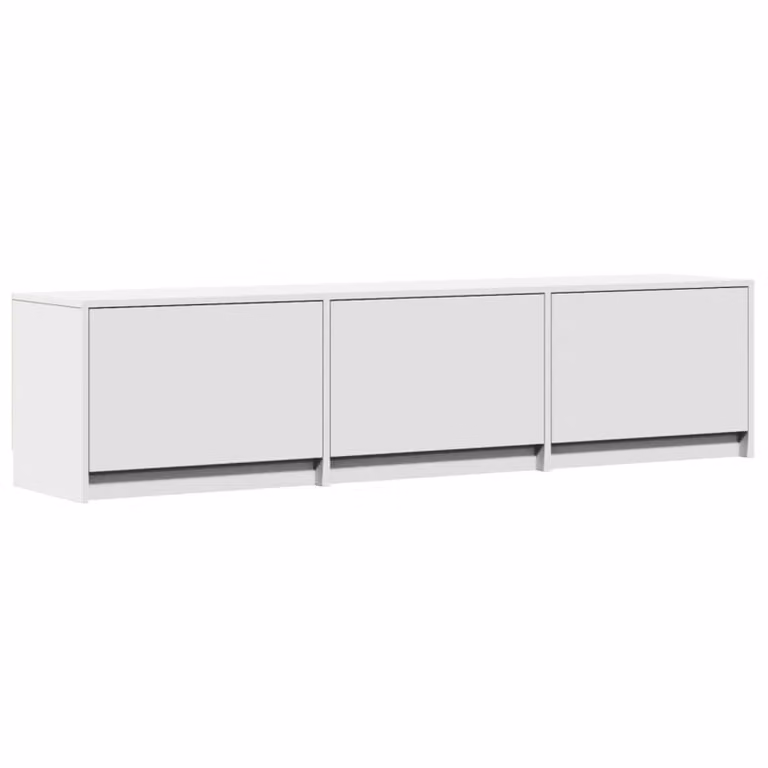 Mobile TV vidaXL moderno in legno MDF bianco con illuminazione integrata L: 165 cm, P: 40 cm, H: 34 cm