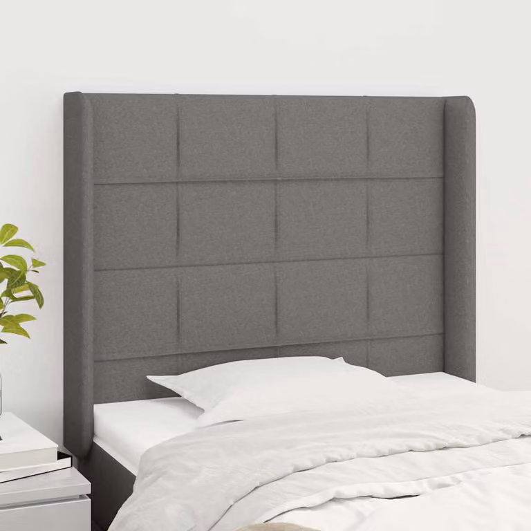 Testiera ad orecchio vidaXL in tessuto grigio scuro L: 93 cm, P: 16 cm, H: 118-128 cm