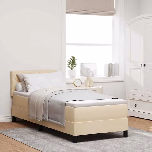 Letto ibrido con testiera in tessuto beige vidaXL L 200 x L 80 cm