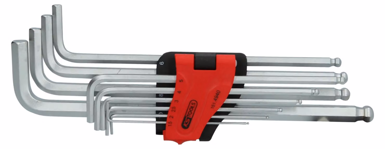 KS TOOLS Set di chiavi esagonali XL, 10 pezzi - 151.4940