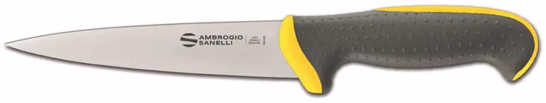 Coltello scannare, lama cm 16, colore giallo, linea Tecna
