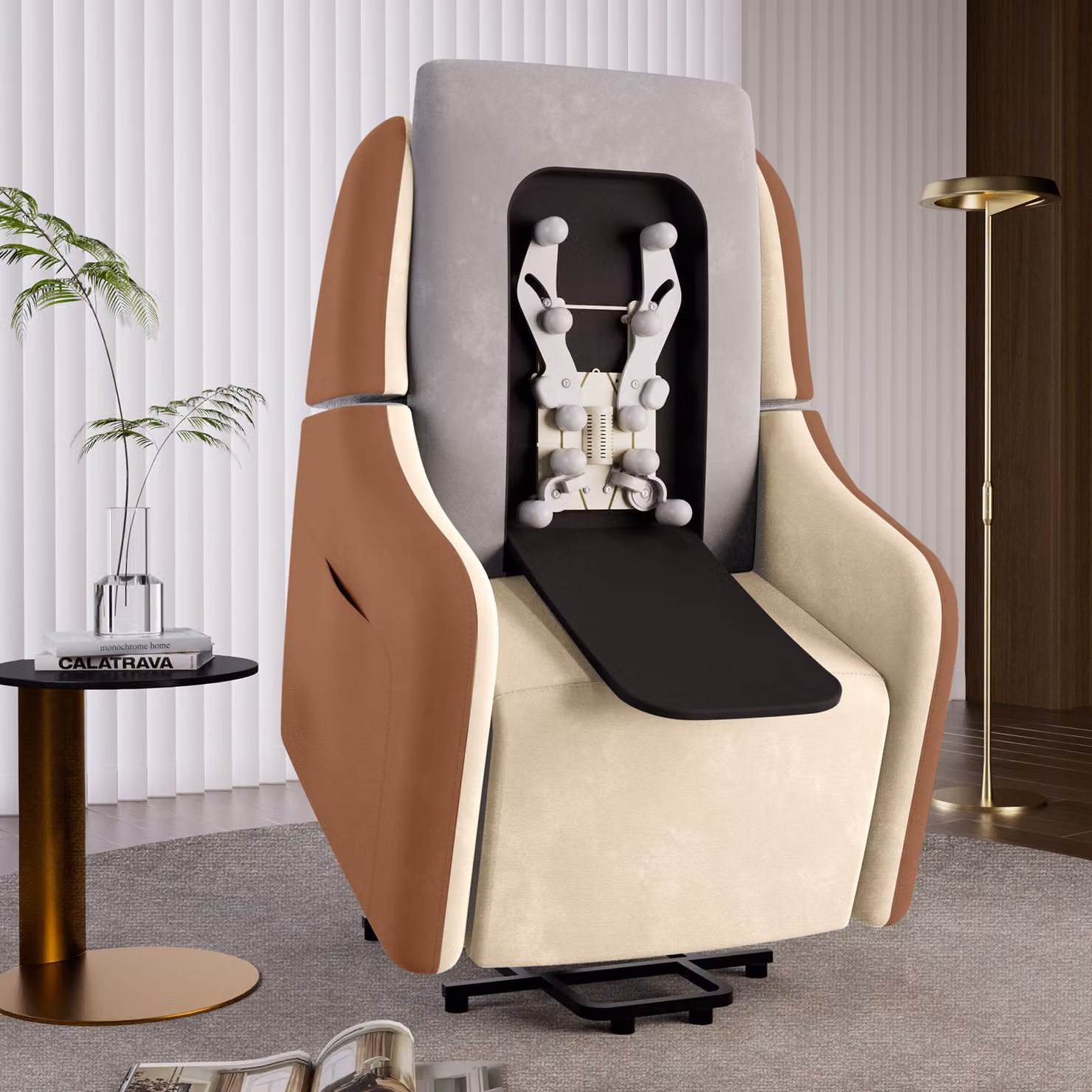 COMHOMA poltrona elettrica reclinabile massaggiante con alzata elettrica, con funzione massaggio SL, poltrona reclinabile TV telecomando con connessione USB per se