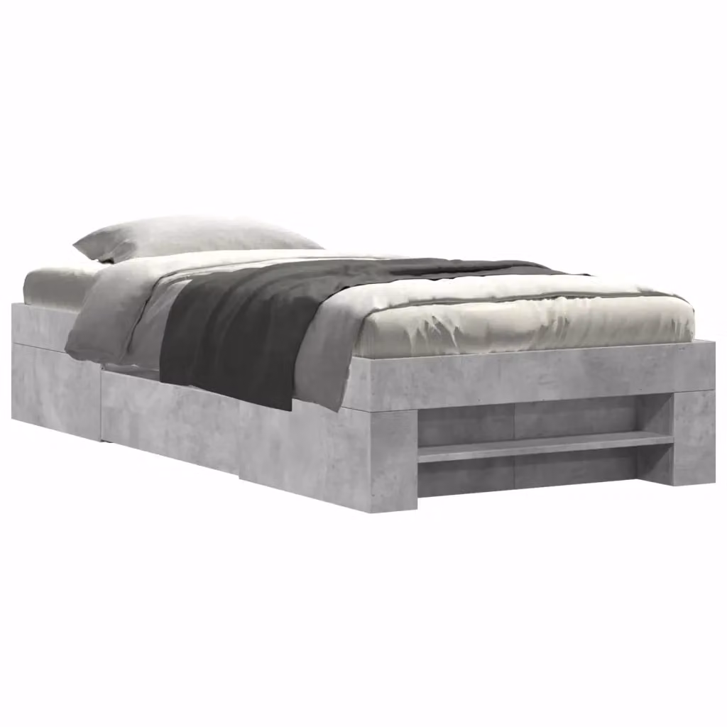 Letto con contenitore e cassetti vidaXL in legno MDF Grigio L: 80 cm, P: 200 cm, H: 33 cm – 2