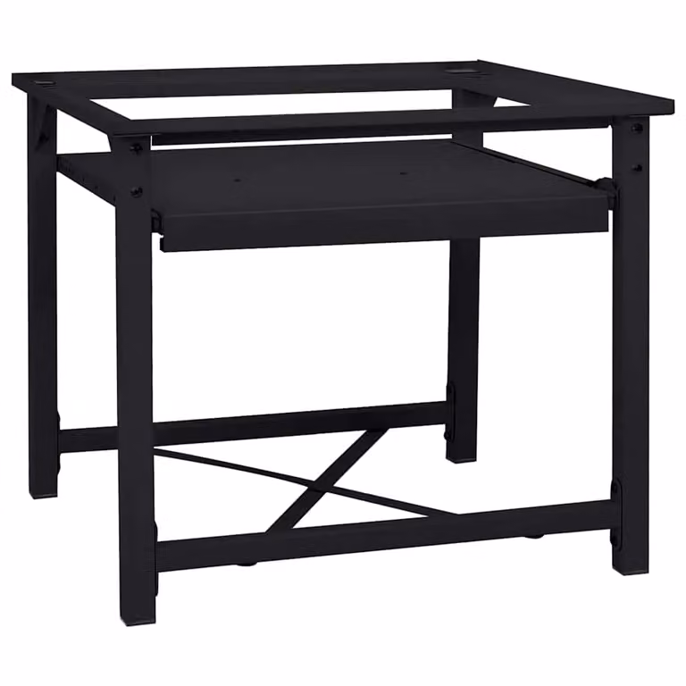 vidaXL Pedestallo per Lavatrice in Metallo Nero L: 60 cm, P: 56 cm, H: 52 cm