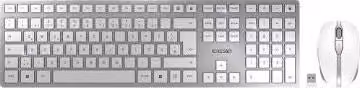 Cherry DW 9100 Slim Tastiera e Mouse Wireless Bluetooth con Layout QWERTZ Tedesco, Colore Argento – 1