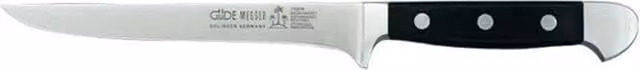 Coltello per disossare Güde Alpha 1703-16 in acciaio al cromo-molibdeno-vanadio con manico in POM nero, 16 cm