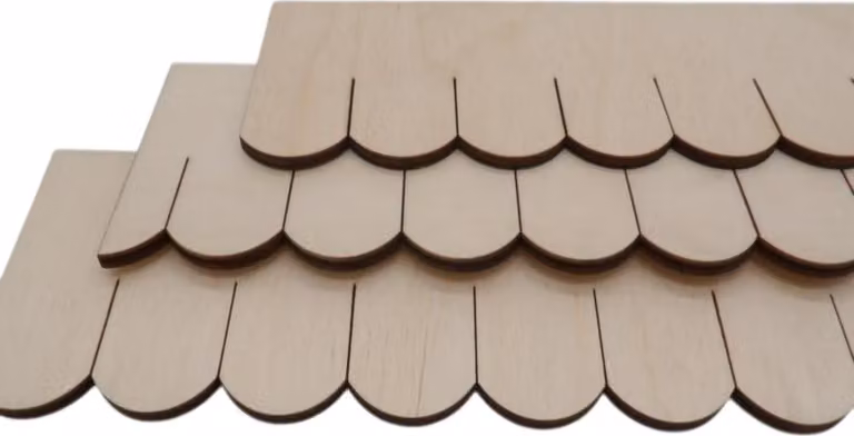 2 set di listelli in legno a forma di tegola a coda di castoro, 33 mm