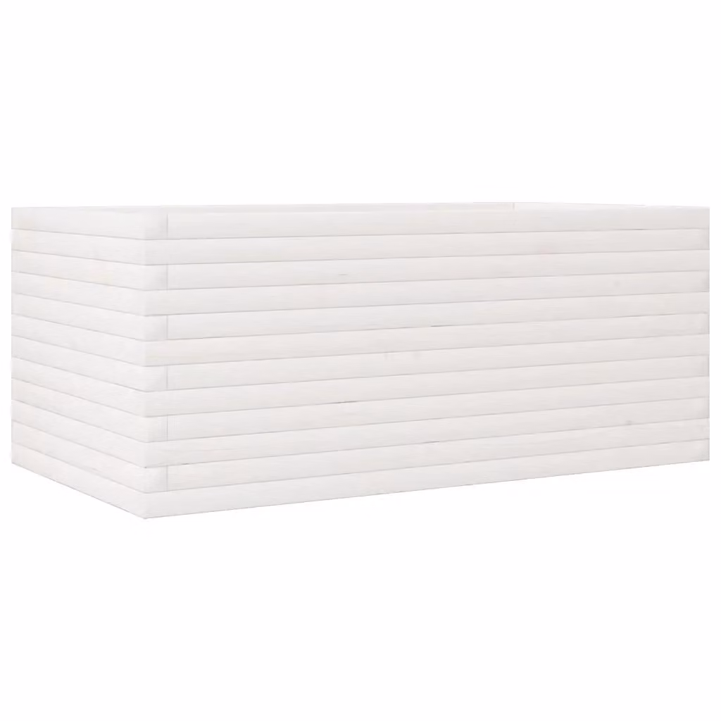 Fioriera da Giardino vidaxl in Legno di Pino Bianco L: 110 cm, P: 60 cm, H: 46 cm – 2